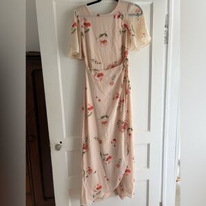 Roolee Cream Floral Long Sleeve Dress